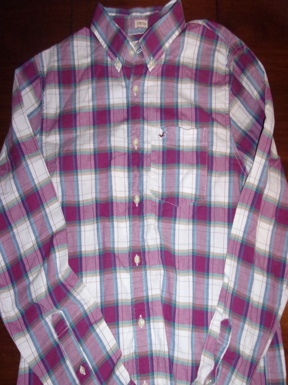 Plaid button down shirt. Hollister, Xl